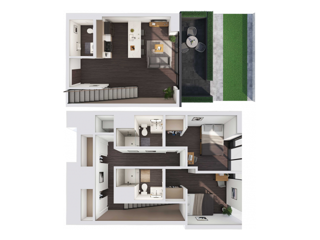 2 Bedroom Townhouse A Private floor plan